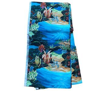 Hoffman International Woodblocks Under water fabric coral seascape quilting 5 yd
